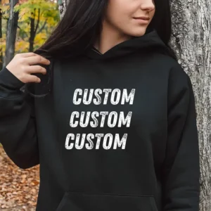 Unisex Custom Print Black Hoodie