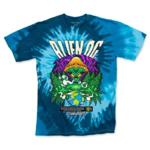 Men’s Tie-Dye Psychedelic T-Shirt – Alien OG Graphic Print