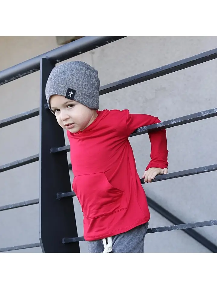 Kids’ Red Long Sleeve Hoodie Tee