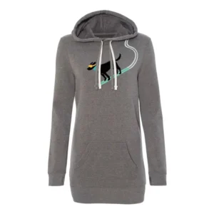 Women’s Longline Hoodie Dress – Dog Graphic Design
