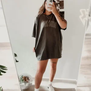 Women’s Oversized “Cool Mom” Graphic Tee Dress (MOQ 40 pieces)
